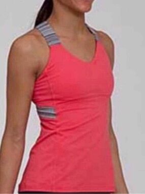 Lululemon Push Your Limits Tank Top Coral Salmon Color Size 12